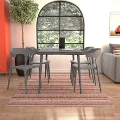 Novogratz April Steel Rectangular Indoor/Outdoor Dining Table -VIDAXL Sale Store GUEST e0c26898 9e72 4907 b016 7269538e71db