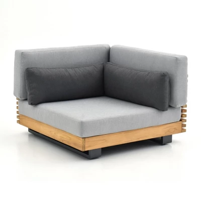 Decksplore 8PCS L-Shaped Sofa With Dining Table, Outdoor Teak Wood Sofa 7 Decksplore 8PCS L-Shaped Sofa With Dining Table, Outdoor Teak Wood Sofa - Image 7