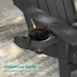 Sonkuki 2-Piece Folding Adirondack Chair With Retractable Ottoman, Fire Pit Patio Chair With Cup Holder Lawn Outdoor Lounge Chair -VIDAXL Sale Store GUEST e2b59b14 49af 4b61 acdd 47cb150aed8d