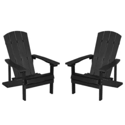 Sonkuki Outdoor 2PCS Recycled Plastic Wood Adirondack Chairs, Patio Lounger Chairs