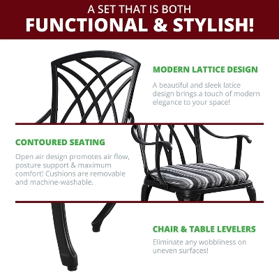 Kinger Home Ekta 3-Piece Patio Bistro Set 2 Kinger Home Ekta 3-Piece Patio Bistro Set - Image 2