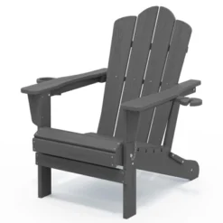 HYLEORY HDPE Folding Adirondack Chair With 2 Cup Holder - Composite Adirondack Chair -VIDAXL Sale Store GUEST e4467aa2 c422 4995 988a 8dc3d14c7a5a