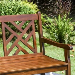 Outdoor Poplar Wood Loveseat Bench - Natural - Captiva Designs -VIDAXL Sale Store GUEST e452ff88 7492 47fd b84c 5c74f3d359c9