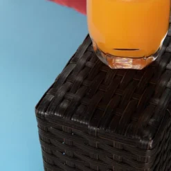 5pc Rattan Wicker Outdoor Conversation Set - Gray/Blue - GODEER -VIDAXL Sale Store GUEST e455437f 7088 469e bdb0 4b512fc8a828