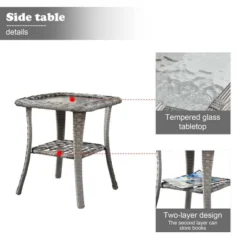 Marlton 9pc Wicker Outdoor Patio Furniture Set Conversation Sofa Sectional With Swivel Chairs And Cushions -VIDAXL Sale Store GUEST e482eccc 7d1b 459e 8a8e 4027f2b43c57