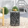 Modern Iron Patio Side Table With Floral Cut Design, Cylindrical Outdoor End Table, Iron-cut Outdoor End Table For Patio -Christopher Knight Home -VIDAXL Sale Store GUEST e58181e0 44a8 4082 9dc3 673e9b98ae7b