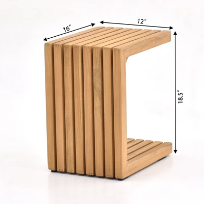 Decksplore 8PCS L-Shaped Sofa With Dining Table, Outdoor Teak Wood Sofa 2 Decksplore 8PCS L-Shaped Sofa With Dining Table, Outdoor Teak Wood Sofa - Image 2