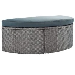 2pc Outdoor Wicker Conversation Sectional Set With Cushions & Half-Moon Side Table For Umbrella - Gray - GODEER 24 2pc Outdoor Wicker Conversation Sectional Set With Cushions & Half-Moon Side Table For Umbrella - Gray - GODEER -VIDAXL Sale Store GUEST e6d352e8 3d06 489b bf7d ede7db987091
