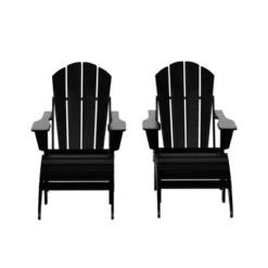 WestinTrends Malibu HDPE Outdoor Patio Folding Poly Adirondack Chairs With Ottomans (4-Piece Conversation Set) -VIDAXL Sale Store GUEST e6de32a2 582a 47c5 ab37 7501bc9e9514