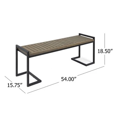 Coolbibila-Patio Benches With Cantilever Iron Legs, Garden Benches Constructed From Slatted Acacia Wood, Modern Garden Bench Outdoor 3 Coolbibila-Patio Benches With Cantilever Iron Legs, Garden Benches Constructed From Slatted Acacia Wood, Modern Garden Bench Outdoor - Image 3