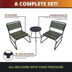 Kinger Home 3-Piece Outdoor Patio Bistro Table And Chairs Set Of 2, Rattan Wicker Cast Aluminum Patio Furniture, Green 14 Kinger Home 3-Piece Outdoor Patio Bistro Table And Chairs Set Of 2, Rattan Wicker Cast Aluminum Patio Furniture, Green -VIDAXL Sale Store GUEST e7367bf6 b869 4ff1 bc69 0b9196ffca3d