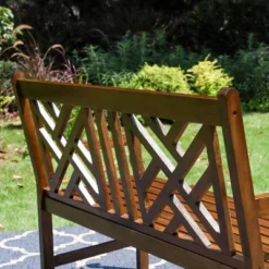 Outdoor Poplar Wood Loveseat Bench - Natural - Captiva Designs -VIDAXL Sale Store GUEST e74dc546 a55b 4216 997c 8fd34039b06c