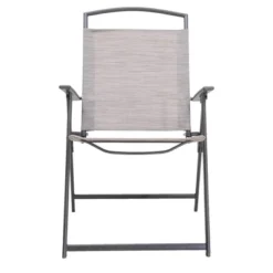 5pc Outdoor Steel Dining Set With Folding Chairs & Square Glass Table Top Beige - Crestlive Products -VIDAXL Sale Store GUEST e78e2fdc 4a1b 45db 95f3 8d3f466b87a4