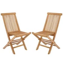Costway 2 PCS Patio Folding Chair Teak High Back Dining Slatted Seat Portable Outdoor -VIDAXL Sale Store GUEST e82fb14a c366 4356 b283 2ef14cb30e74