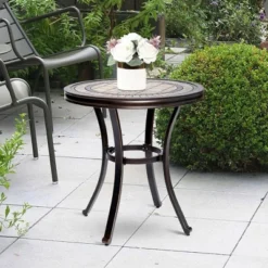 Tile Top Round Outdoor Table - Bronze - WELLFOR 10 Tile Top Round Outdoor Table - Bronze - WELLFOR -VIDAXL Sale Store GUEST e8e984d9 038f 47e3 9687 9e150457a74e