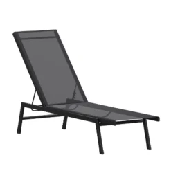 Emma And Oliver Textilene Adjustable 5 Position Patio Chaise Lounge And Metal Frame -VIDAXL Sale Store GUEST e9cb5ef3 82a5 4672 b0e9 5add1a63c08a