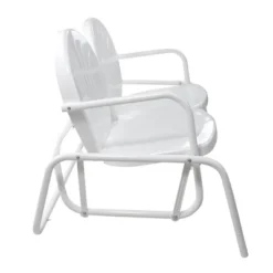 Northlight 48.25" Outdoor Retro 2-Person Metal Tulip Double Glider Patio Chair, White -VIDAXL Sale Store GUEST eba1f493 163e 4eb9 a020 a496d0cb204a