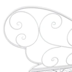 38" X 62" Metal Butterfly Outdoor Bench White - Alpine Corporation -VIDAXL Sale Store GUEST ed086bfe 23a8 4b68 b559 1aca87fffc7c