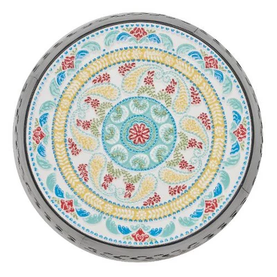 Mosaic Patio Side Table With Roman-patterned Ceramic Tile Top And Iron Frame, Outdoor End Table For Patio -Christopher Knight Home 8 Mosaic Patio Side Table With Roman-patterned Ceramic Tile Top And Iron Frame, Outdoor End Table For Patio -Christopher Knight Home - Image 8