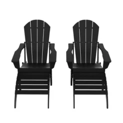 WestinTrends Malibu HDPE Outdoor Patio Folding Poly Adirondack Chairs With Ottomans (4-Piece Conversation Set) -VIDAXL Sale Store GUEST ef27ee0f 33aa 4a0d 8f39 579782b3c9cf