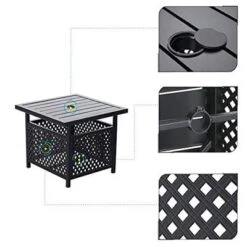 3pc Wrought Iron Patio Dining Set With Square Table With Umbrella Hole & Swivel Chairs - Captiva Designs 11 3pc Wrought Iron Patio Dining Set With Square Table With Umbrella Hole & Swivel Chairs - Captiva Designs -VIDAXL Sale Store GUEST ef85003e a890 49b3 8020 f2ae1447a310