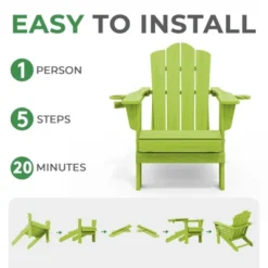 HYLEORY HDPE Folding Adirondack Chair With 2 Cup Holder - Composite Adirondack Chair -VIDAXL Sale Store GUEST ef8b46df 47bd 4f32 bbca 81cef24efb51