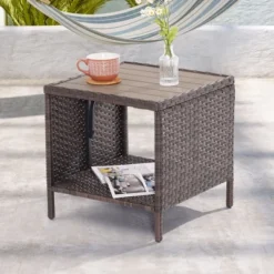 Sonkuki Outdoor Patio Furniture, Square PE Rattan Wicker Side Table With Storage Shelf 16 Sonkuki Outdoor Patio Furniture, Square PE Rattan Wicker Side Table With Storage Shelf -VIDAXL Sale Store GUEST f0b185d8 3a4f 4d87 8b6d b8815c1e81e2