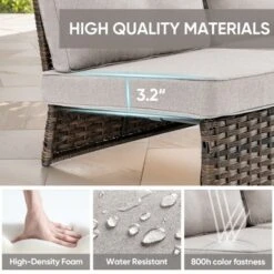 POCASSY Outdoor Sectional Sofa, L Shaped Sectional Couch With All Weather Wicker And Olefin Fabric Cushion Cover, 2 Pieces Sectional Sofa For Balcony 13 POCASSY Outdoor Sectional Sofa, L Shaped Sectional Couch With All Weather Wicker And Olefin Fabric Cushion Cover, 2 Pieces Sectional Sofa For Balcony -VIDAXL Sale Store GUEST f0e128cf 6948 4154 b613 1a551c701f68