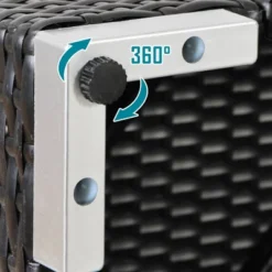 7pc Wicker Patio Conversation Set With Pillows & Cushions - Espresso/Blue - GODEER -VIDAXL Sale Store GUEST f14ebed7 ad2b 49b1 9600 36459b38fbb0