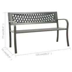 VidaXL Outdoor Patio Bench Garden Park Steel Bench - Gray 49.2" Diamond 10 VidaXL Outdoor Patio Bench Garden Park Steel Bench - Gray 49.2" Diamond -VIDAXL Sale Store GUEST f162b1ef 3353 45cb 8971 bdaa64cef193