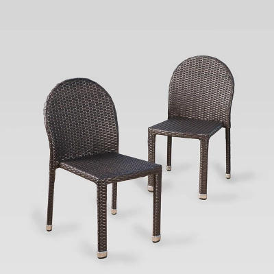 Aurora 2pk Wicker Stacking Chairs - Brown - Christopher Knight Home 1 Aurora 2pk Wicker Stacking Chairs - Brown - Christopher Knight Home