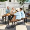 Tangkula Outdoor Folding Bench Set Of 2 55 Inches Long 2-3 Person Acacia Wood Backless Patio Dining Bench -VIDAXL Sale Store GUEST f1b2f365 b9bb 4eb3 b29a 53646cd56f77
