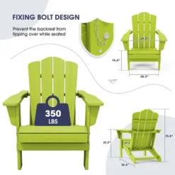 Hyleory Folding Adirondack Chair Outdoor, HDPE Patio Accent Chair -VIDAXL Sale Store GUEST f321b217 df78 44b7 b278 b03f5ecdd9f5