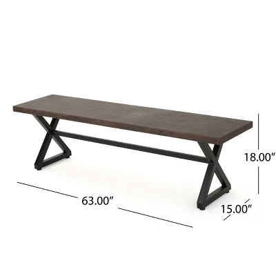 Christopher Knight Home Rolando Outdoor 63" Aluminum Dining Bench 2 Christopher Knight Home Rolando Outdoor 63" Aluminum Dining Bench - Image 2