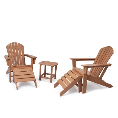 5pk Plastic Resin Adirondack Chair With Side Table & Ottoman - EDYO LIVING 13 5pk Plastic Resin Adirondack Chair With Side Table & Ottoman - EDYO LIVING - Image 13