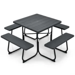 Costway Outdoor 8-person Square Picnic Table Bench Set With 4 Benches & Umbrella Hole Black/Grey/Green/White 21 Costway Outdoor 8-person Square Picnic Table Bench Set With 4 Benches & Umbrella Hole Black/Grey/Green/White -VIDAXL Sale Store GUEST f49171a4 cabd 41be 80b5 e910fa0a328e