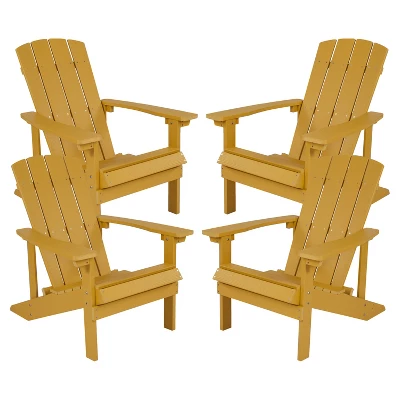 Flash Furniture Set Of 4 Charlestown All-Weather Poly Resin Wood Adirondack Chairs 12 Flash Furniture Set Of 4 Charlestown All-Weather Poly Resin Wood Adirondack Chairs - Image 12