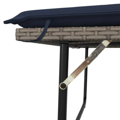 VidaXL Patio Bench With Cushions And Footstool – Outdoor Loveseat Sofa Bed, Gray Poly Rattan – Garden, Patio, Deck Furniture 8 VidaXL Patio Bench With Cushions And Footstool – Outdoor Loveseat Sofa Bed, Gray Poly Rattan – Garden, Patio, Deck Furniture - Image 8