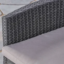 Bruna 3pc Wood & Wicker Bistro Set - Gray/Gray - Christopher Knight Home -VIDAXL Sale Store GUEST f5960cd9 71a3 427b bd22 05f04a790f87