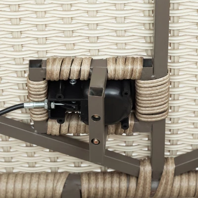 4pc Wicker Adjustable Patio Seating Set With Cushions - Natural/Gray - GODEER 11 4pc Wicker Adjustable Patio Seating Set With Cushions - Natural/Gray - GODEER - Image 11