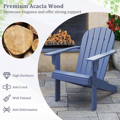 Costway Patio Adirondack Chair With Inclined Seat High Backrest & Wide Armrests White/Blue/Gray/Red 5 Costway Patio Adirondack Chair With Inclined Seat High Backrest & Wide Armrests White/Blue/Gray/Red - Image 5
