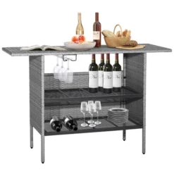 Costway Patio Rattan Wicker Bar Height Counter Table Storage Shelf Rail Garden Mix Gray 10 Costway Patio Rattan Wicker Bar Height Counter Table Storage Shelf Rail Garden Mix Gray -VIDAXL Sale Store GUEST f648f937 5532 4cf8 b245 62e0765d3245