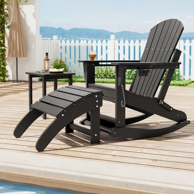 TROPOW Ottoman For Adirondack Chair, HDPE Adirondack Ottoman Footrest, Weather Resistance Outdoor Footstool For Outside Porch Pool 2 TROPOW Ottoman For Adirondack Chair, HDPE Adirondack Ottoman Footrest, Weather Resistance Outdoor Footstool For Outside Porch Pool - Image 2