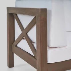 Brava 4pc Acacia Modular Sofa And Table Set - Gray/White - Christopher Knight Home -VIDAXL Sale Store GUEST f666b34f f15b 4fba a55e e3d99939550b