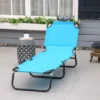 Outsunny Foldable Outdoor Chaise Lounge Chair, 5-Level Reclining Camping Tanning Chair With Strong Oxford Fabric For Beach, Patio, Pool, Sky Blue -VIDAXL Sale Store GUEST f690764c 3e41 4bc8 b8e6 ccb550806b57