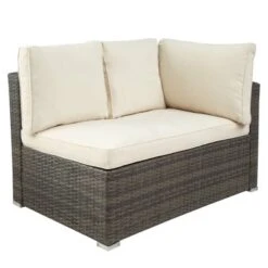 7pc Wicker Patio Seating Set With Cushions & Storage Box - Gray/Beige - GODEER -VIDAXL Sale Store GUEST f813698e 4982 4e1b 8b6e 35237fbdb0aa