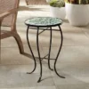 Teal Island Designs Modern Mosaic Black Round Outdoor Accent Side Table 14" Wide Aqua Blue Front Porch Patio Home House Balcony Deck Shed -VIDAXL Sale Store GUEST f81f25f3 94a1 4d6c bd6a f96350b12d83
