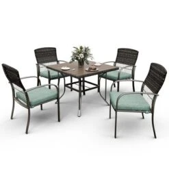 Pamapic 5-Piece PE Wicker Outdoor Dining Set With Cushions -VIDAXL Sale Store GUEST f88faa72 52bc 4325 a49c a44937f089bf
