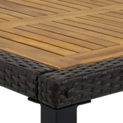 Sunnydaze Decor Sunnydaze Outdoor Rattan And Acacia Wood Carlow Patio Dining Set With Table, Chairs, And Seat Cushions - 7pc -VIDAXL Sale Store GUEST fa0e0fb7 00f5 4824 8132 b5195a73143b