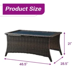Belord Wicker Outdoor Coffee Table With Tempered Glass Top, 46.5" Wide Rattan Rectangular Coffee Table 10 Belord Wicker Outdoor Coffee Table With Tempered Glass Top, 46.5" Wide Rattan Rectangular Coffee Table -VIDAXL Sale Store GUEST fa3d5ab1 757e 4c20 b74d 4b08b78425f1